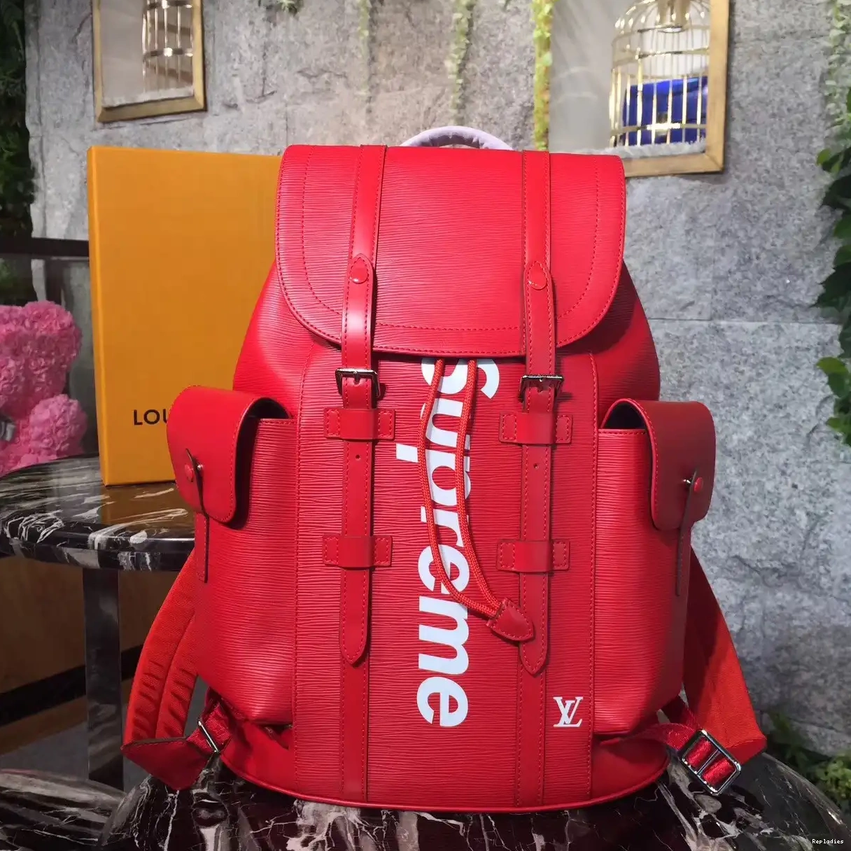 Cheap Louis Vuitton Supreme backpack 0219