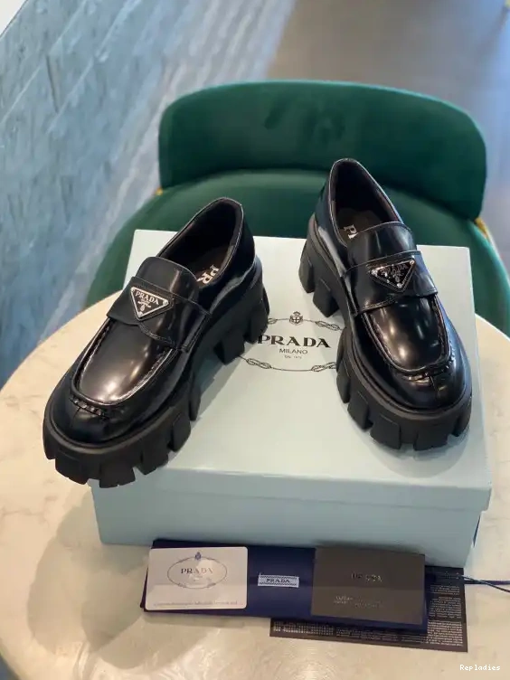 Cheap Monolith loafers Brushed PRADA leather 0208